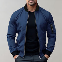 Bomberjacke Herren Leicht | Zip-Up Jacke Alltag – Blau