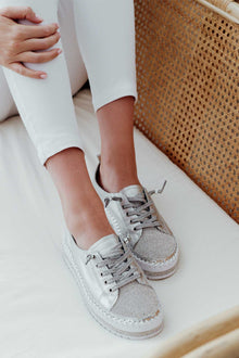Fiora - Diamantbesetzte Sneakers – Silber