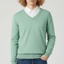 Slim-Fit V-Ausschnitt Pullover - Keanu – Grün