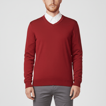 Slim-Fit V-Ausschnitt Pullover - Keanu – Rot