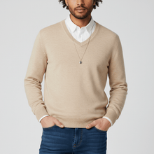 Slim-Fit V-Ausschnitt Pullover - Keanu – Braun