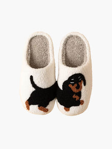 Dachshund Winter Slippers – Weiß