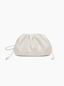 Damen Crossbody Tasche aus veganem Leder – Elegante Dumpling Bag – Weiß