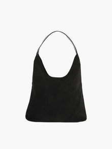 Elegante vegane Wildleder-Tasche – Geräumige Schulterhandtasche – Schwarz