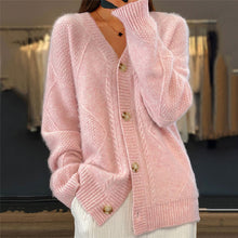 Claudia | Damen Gemütliche Strickjacke mit langen Ärmeln – Rosa