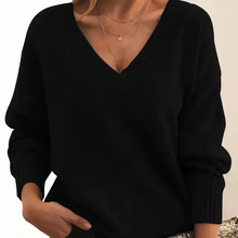 Softhaze™ – Feiner Kaschmir-Pullover in Modernem Design – Schwarz
