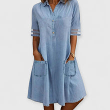 Jill | Denim Mini Kleid mit Seitentaschen – Blau