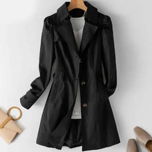 Eleganter Mittellanger Trenchcoat für Damen |  Ideal für den Winter – Schwarz
