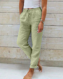 Alea - Damen Leinenhose – Grün