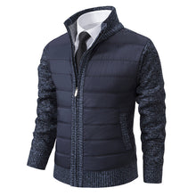Stylische Strickjacke mit Reißverschluss für Winter – Marineblau - 1