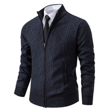 Stylische Strickjacke mit Reißverschluss für Winter – Dunkelgrau  - 2