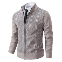 Stylische Strickjacke mit Reißverschluss für Winter – Beige