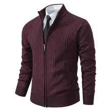 Stylische Strickjacke mit Reißverschluss für Winter – Rot