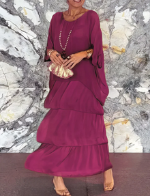 Lara | Elegantes fließendes Maxikleid – Lila