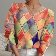 Künstlerischer Pullover | Geometrisches Muster | Lässiger Schnitt – Mehrfarbig