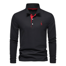 Antoine - Langärmeliges Herren-Poloshirt für den Alltag – Schwarz