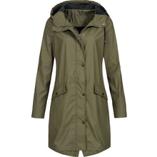 Wasserdichte Damen-Regenjacke mit Kapuze - Modern & Wetterfest – Dunkelgrün