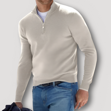Ulises | Klassischer Woll-Kaschmir Herren Quarter Zip Pullover – Beige