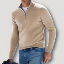 Ulises | Klassischer Woll-Kaschmir Herren Quarter Zip Pullover – Braun