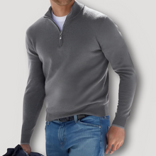 Ulises | Klassischer Woll-Kaschmir Herren Quarter Zip Pullover – Grau