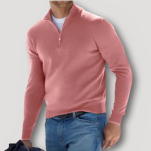 Ulises | Klassischer Woll-Kaschmir Herren Quarter Zip Pullover – Rosa