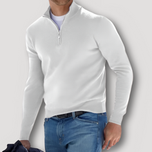 Ulises | Klassischer Woll-Kaschmir Herren Quarter Zip Pullover – Weiß