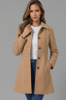 Taillierter A-Linien-Mantel - Cecile – Khaki