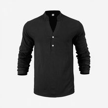 Stephan™ Hemd Aus Baumwoll-Leinen Mit Minimalistischem Design – Schwarz