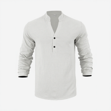 Stephan™ Hemd Aus Baumwoll-Leinen Mit Minimalistischem Design – Weiß
