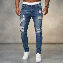 Axel™ Jeans aus Premium-Denim mit Used-Waschung – Blau