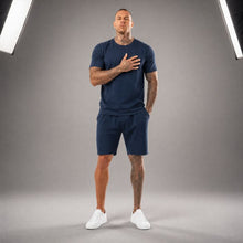 Bryan™ Basic-T-Shirt- und Shorts-Set mit Seitentaschen – Dunkelblau
