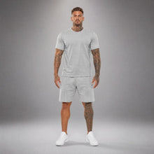 Bryan™ Basic-T-Shirt- und Shorts-Set mit Seitentaschen – Hellgrau