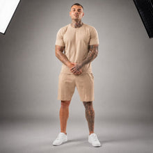 Bryan™ Basic-T-Shirt- und Shorts-Set mit Seitentaschen – Khaki