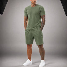 Bryan™ Basic-T-Shirt- und Shorts-Set mit Seitentaschen – Hellgrün