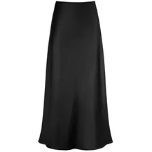 Fudus Mid-Length Satinrock in Hellrosa – Eleganter Cocktailrock – Schwarz