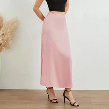 Fudus Mid-Length Satinrock in Hellrosa – Eleganter Cocktailrock – Rosa