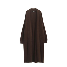 Sarah | Damen Offener Langer Mantel Stil – Dunkelbraun