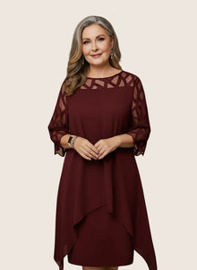 Madumali - Elegantes Und Bequemes Midikleid – Burgund