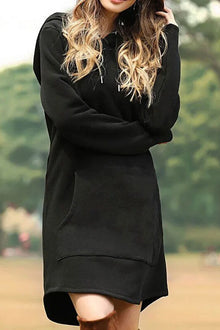 Tunika-Kleid Mit Känguru-Tasche - Pauline – Schwarz
