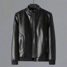 Herren Lederjacke Klassisch - Zeitloses Bomber Design – Schwarz