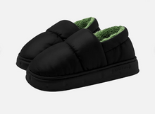 Unisex Hausschuhe Warm Fleece Rutschfest – Schwarz