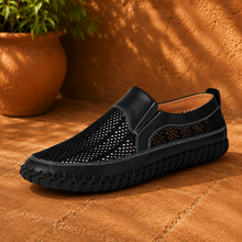 Joerg – Slip-On Loafer Aus Leder Und Mesh – Schwarz