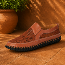 Joerg – Slip-On Loafer Aus Leder Und Mesh – Braun