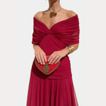 Lilian | Damen Off-Shoulder Elegantes Abendkleid – Rot