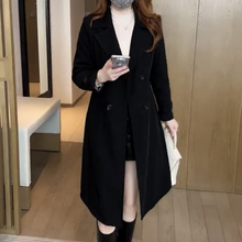 Dapie | Luxuriöser Trenchcoat aus Wolle – Schwarz
