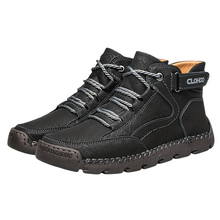 Winterschuhe Herren | Gefütterte Schnürstiefel Knöchelhoch – Schwarz