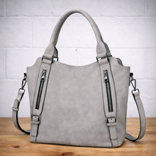 Damen Alltag Handtasche aus Kunstleder – Grau