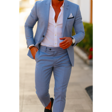 Herren Sommer 2-Teiler Hochzeitsgast Anzug | Jacke und Hose – Himmelblau