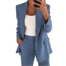Charlotte - Blazer-Set mit Jacke und Hose – Blau