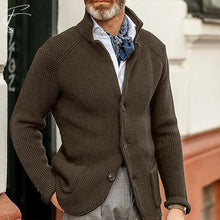 Eiro | Herren Zeitlose Strukturierte Strickjacke – Kaffee